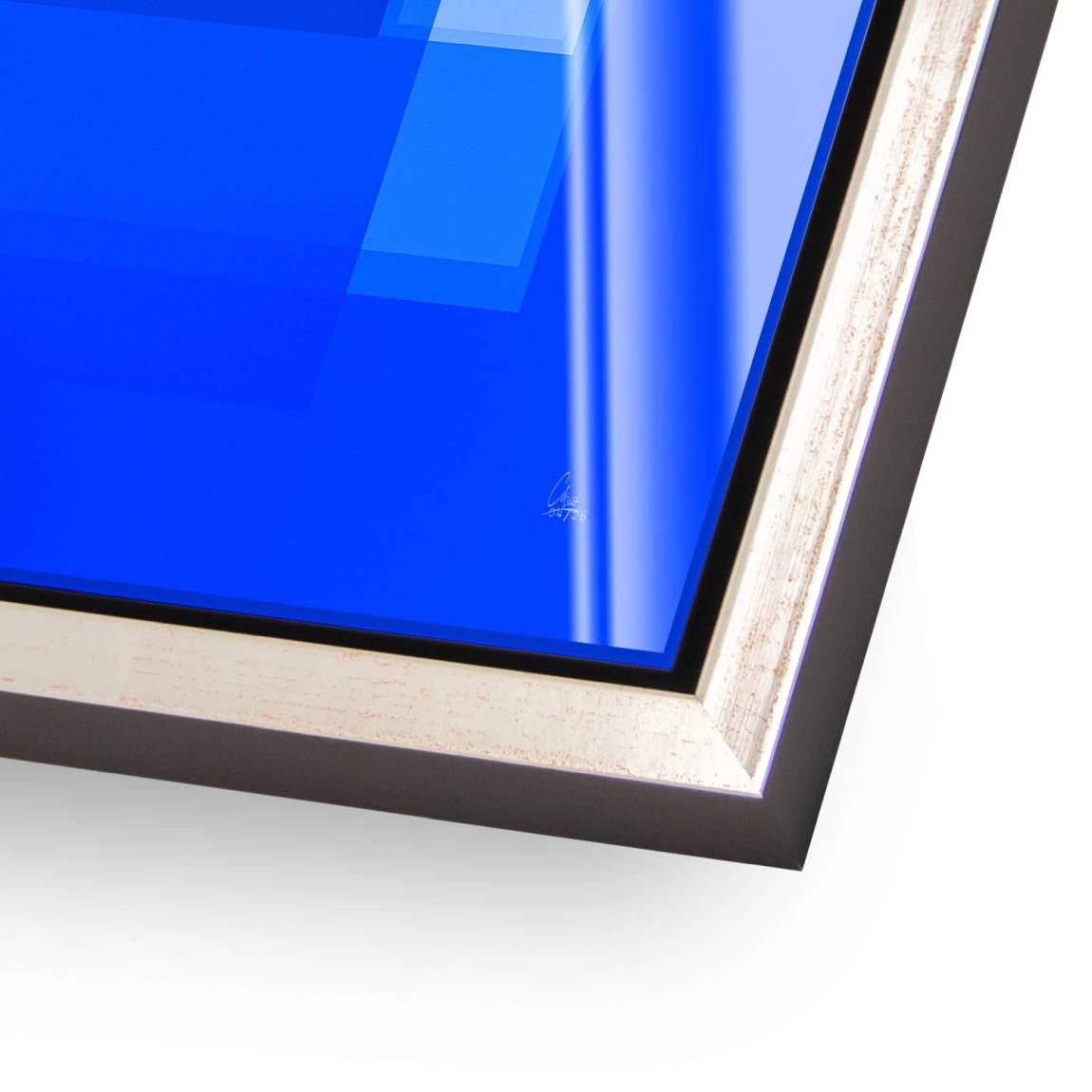 Kobaltblaue Geometrie Acrylglasbild