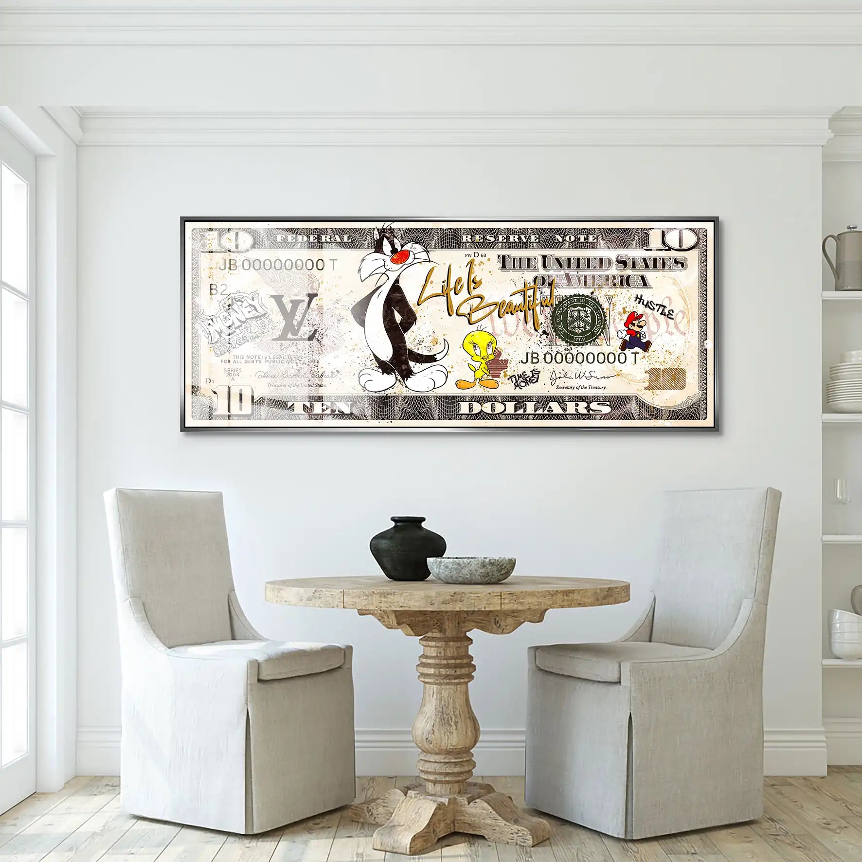 Tweety und Sylverster Dollar Acrylglas Bild INGALERIE