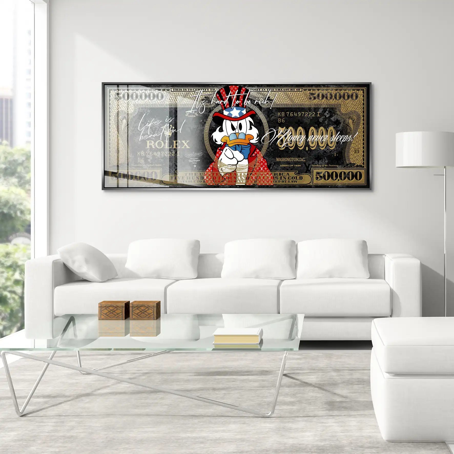 Dagobert Dollar Vintage Acrylglas Bild INGALERIE