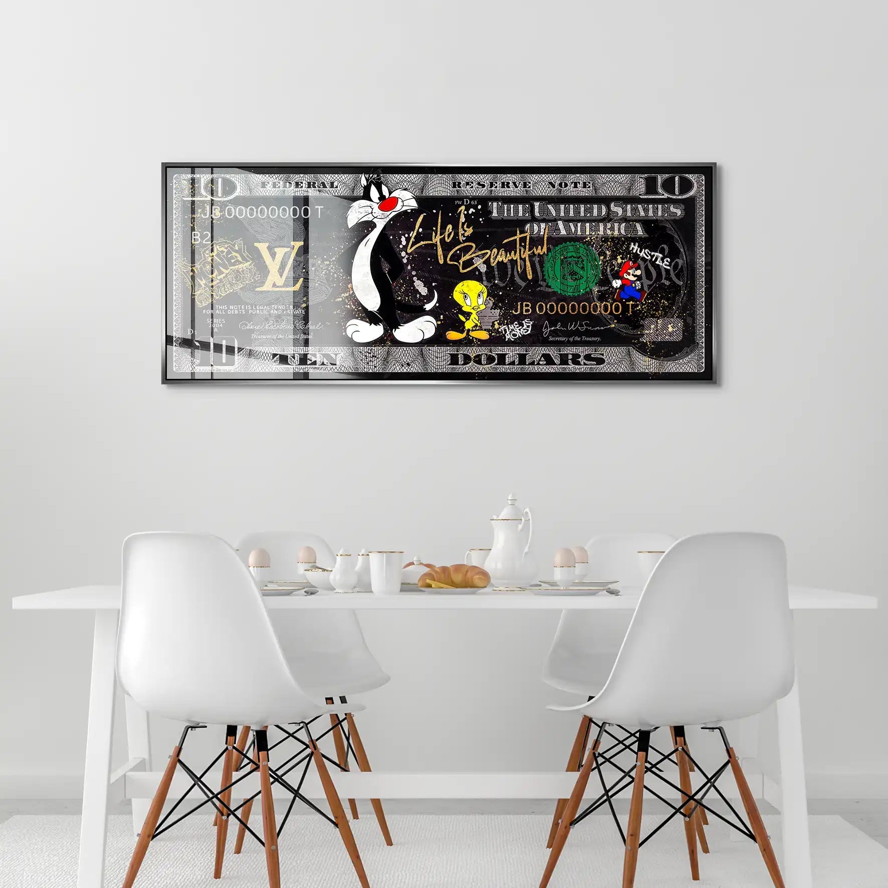 Tweety und Sylvester Hustle Dollar Acrylglas Bild INGALERIE