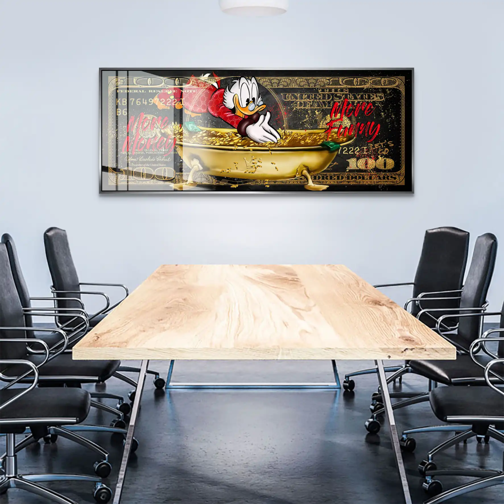 Dagobert Dollar More Money Pop Art Acrylglas Bild INGALERIE