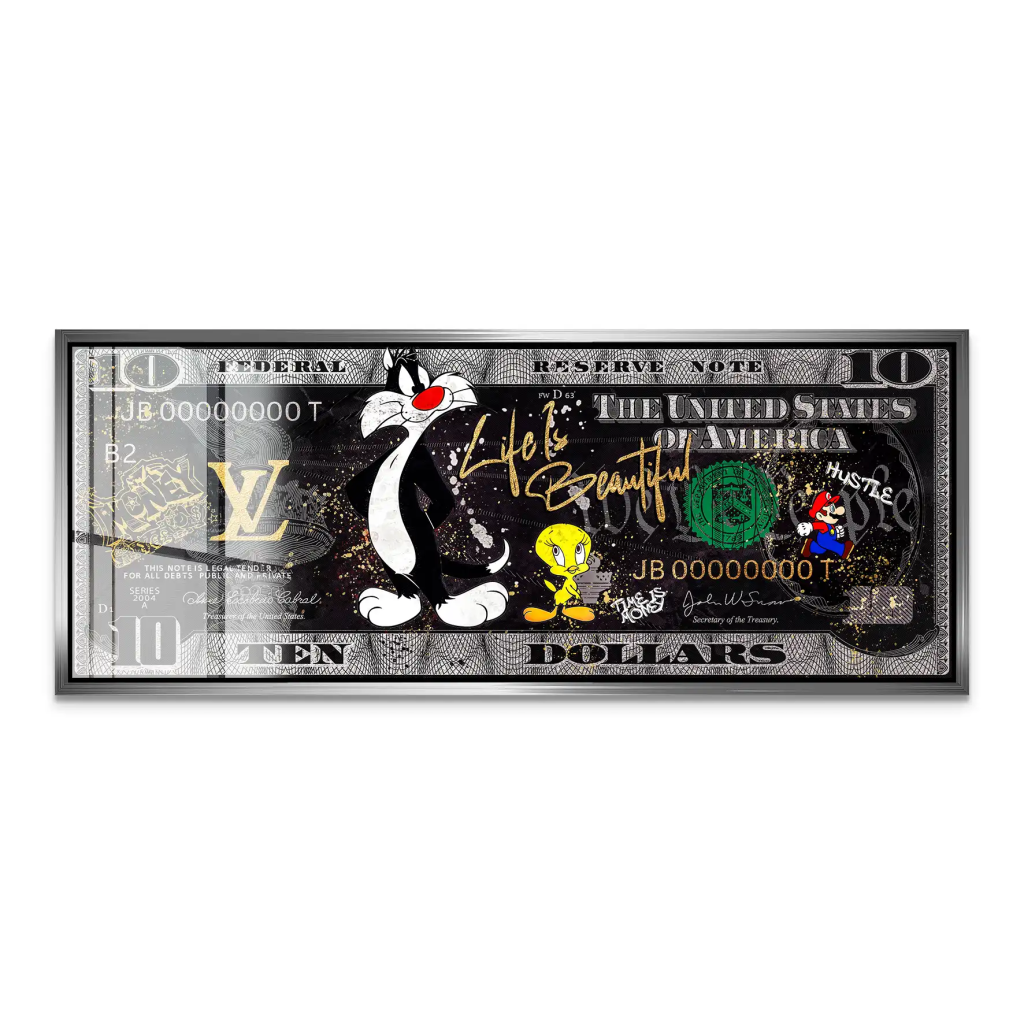 Tweety und Sylvester Hustle Dollar Acrylglas Bild INGALERIE