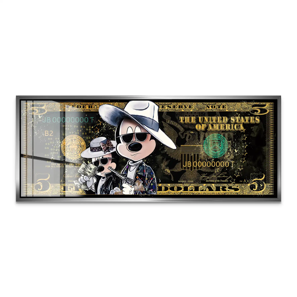 Micky und Minnie Dollar Modern Pop Art Acrylglas Bild INGALERIE