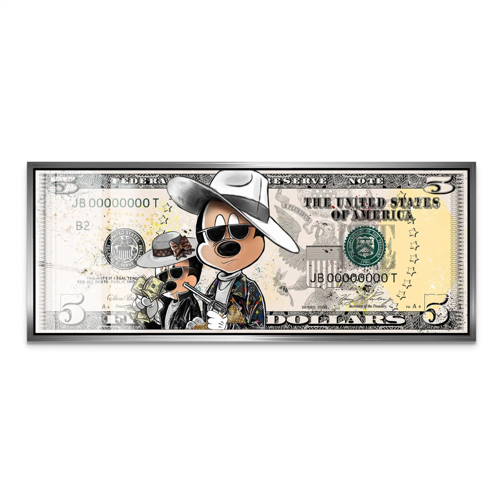 Micky und Minnie Maus Dollar Pop ArtAcrylglas Bild INGALERIE