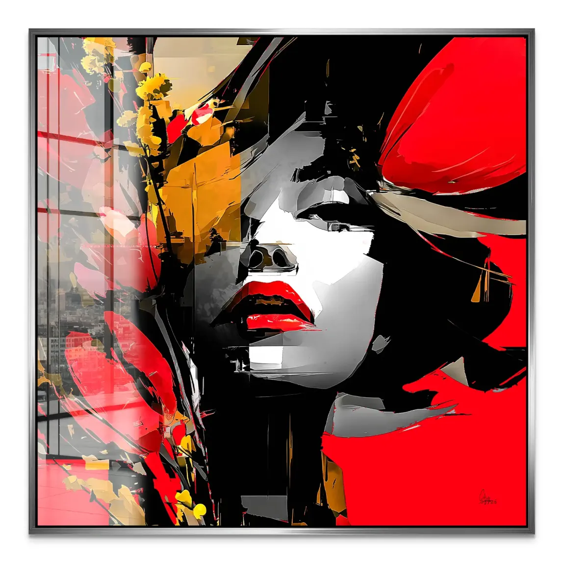 Rouge Abstrakt Acrylglasbild