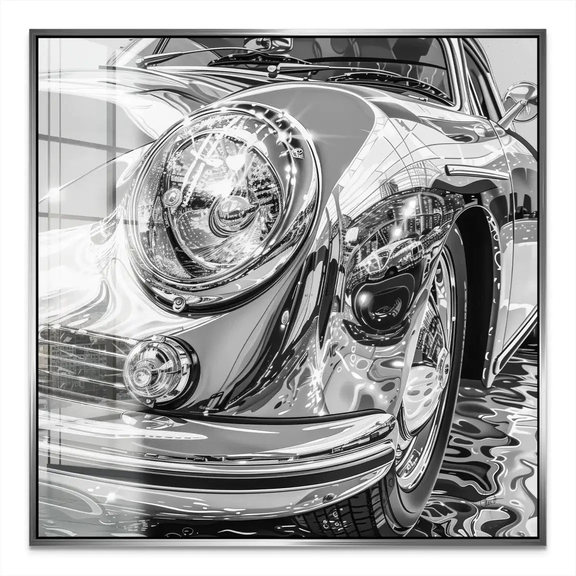 Porsche 356 Abstrakt Nr.3 Acrylglas Bild INGALERIE