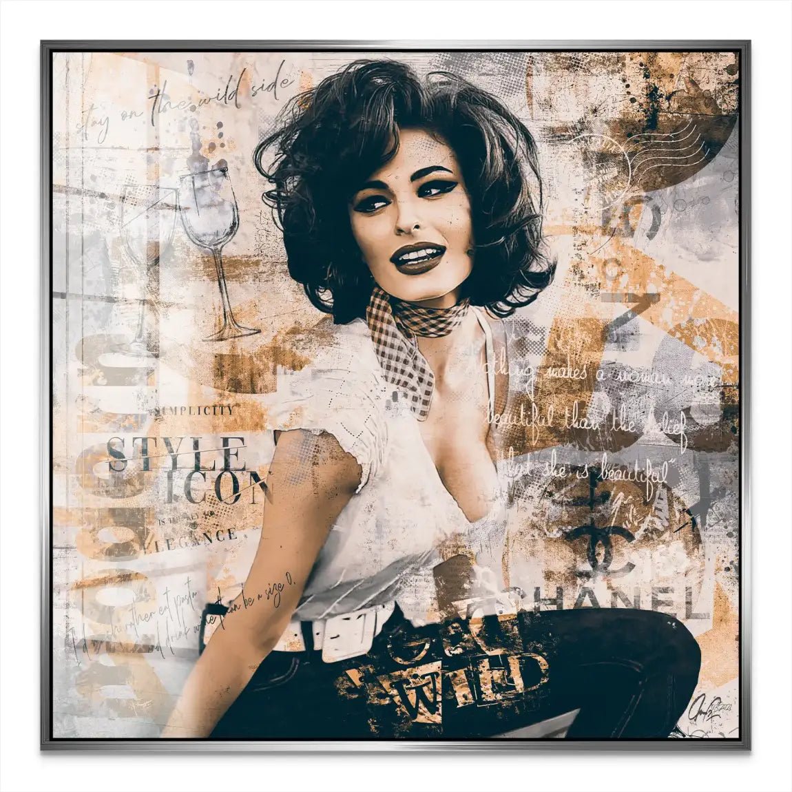 Sophia Loren Street Art Acrylglas Bild INGALERIE