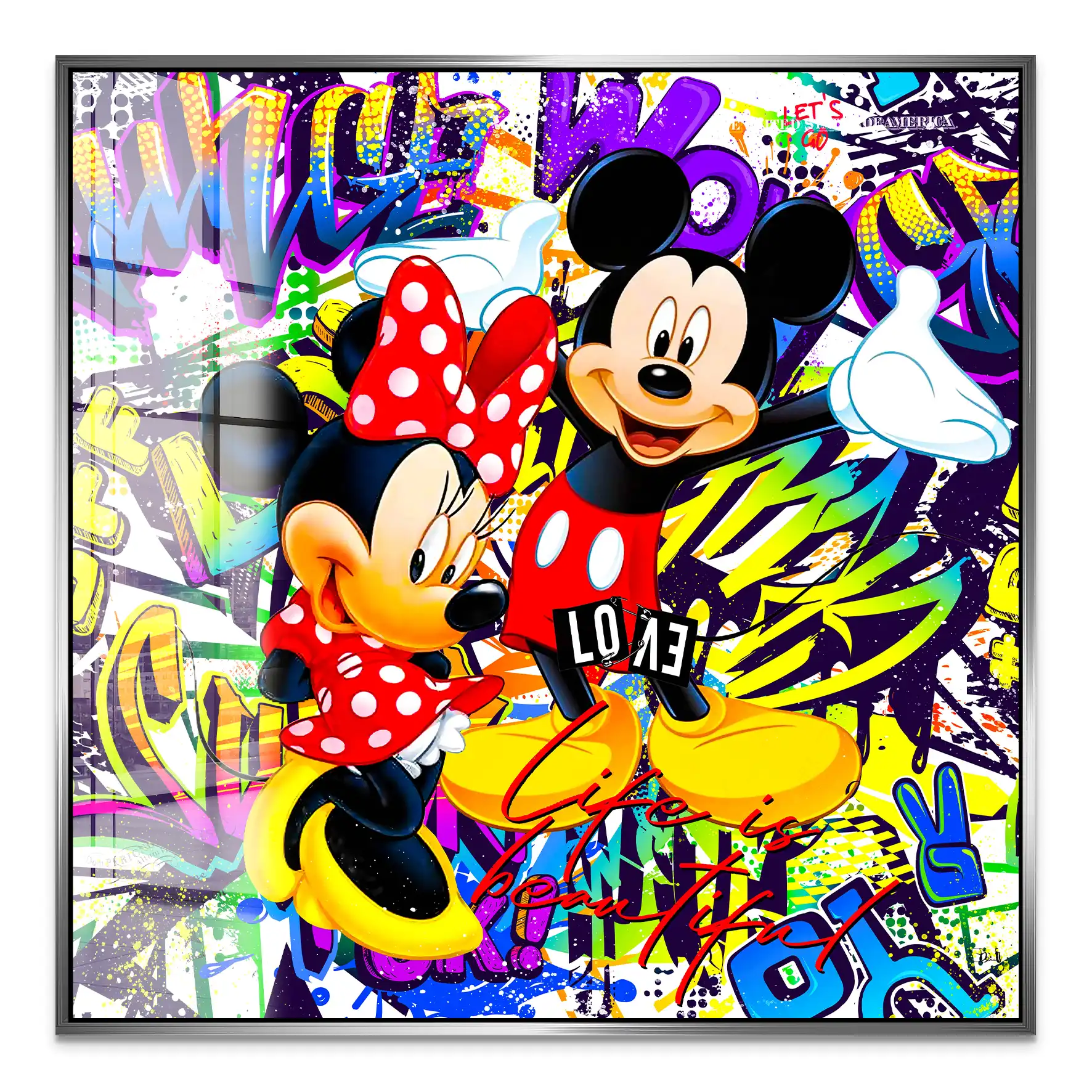 Micky & Minnie Graffiti Acrylglas Bild INGALERIE