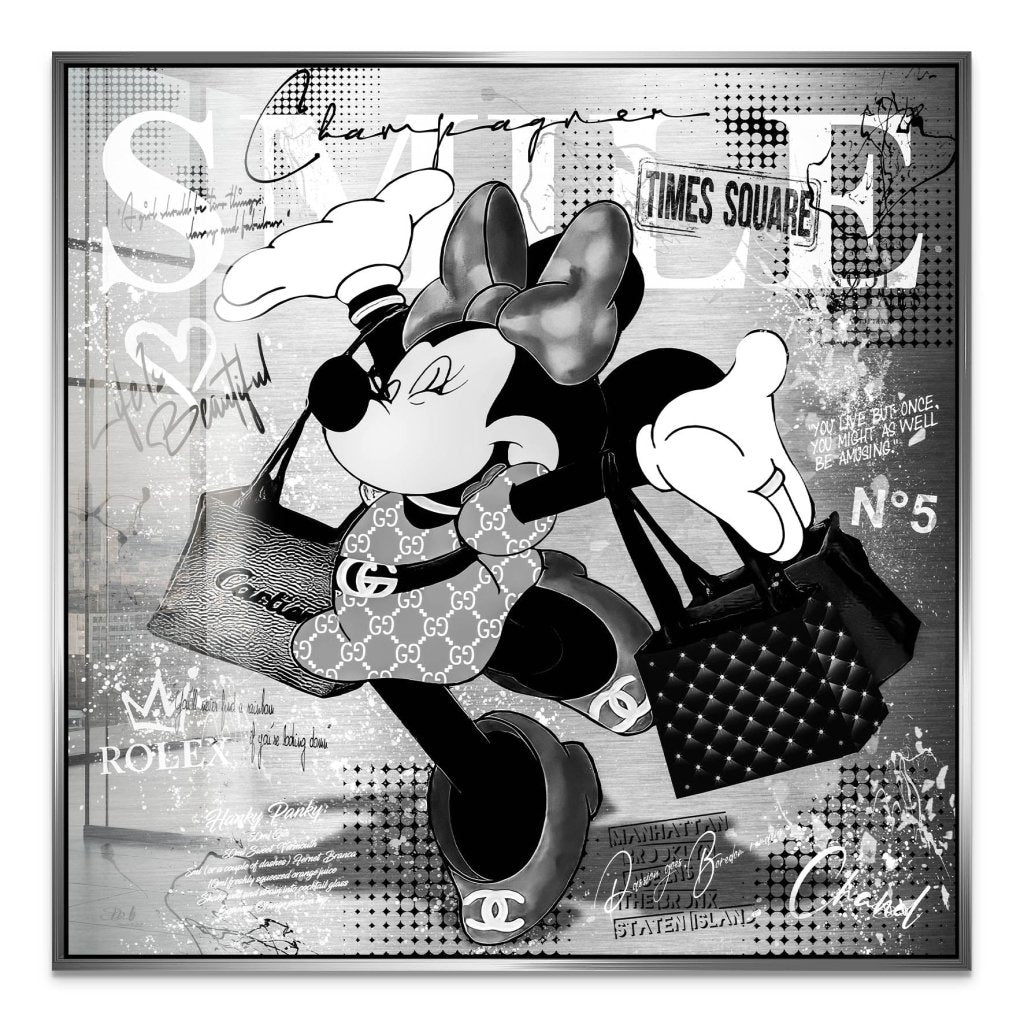 Minnie Smile Black Pop Art Acrylglas Bild INGALERIE