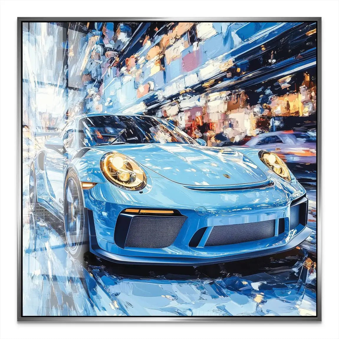 Porsche 911 Abstrakt Blue Acrylglas Bild INGALERIE