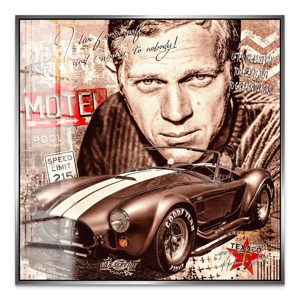 Steve AC Cobra Retro Pop Art Acrylglas Bild INGALERIE