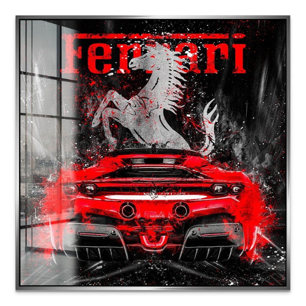 Ferrari SF90 Abstrakt Acrylglas Bild INGALERIE