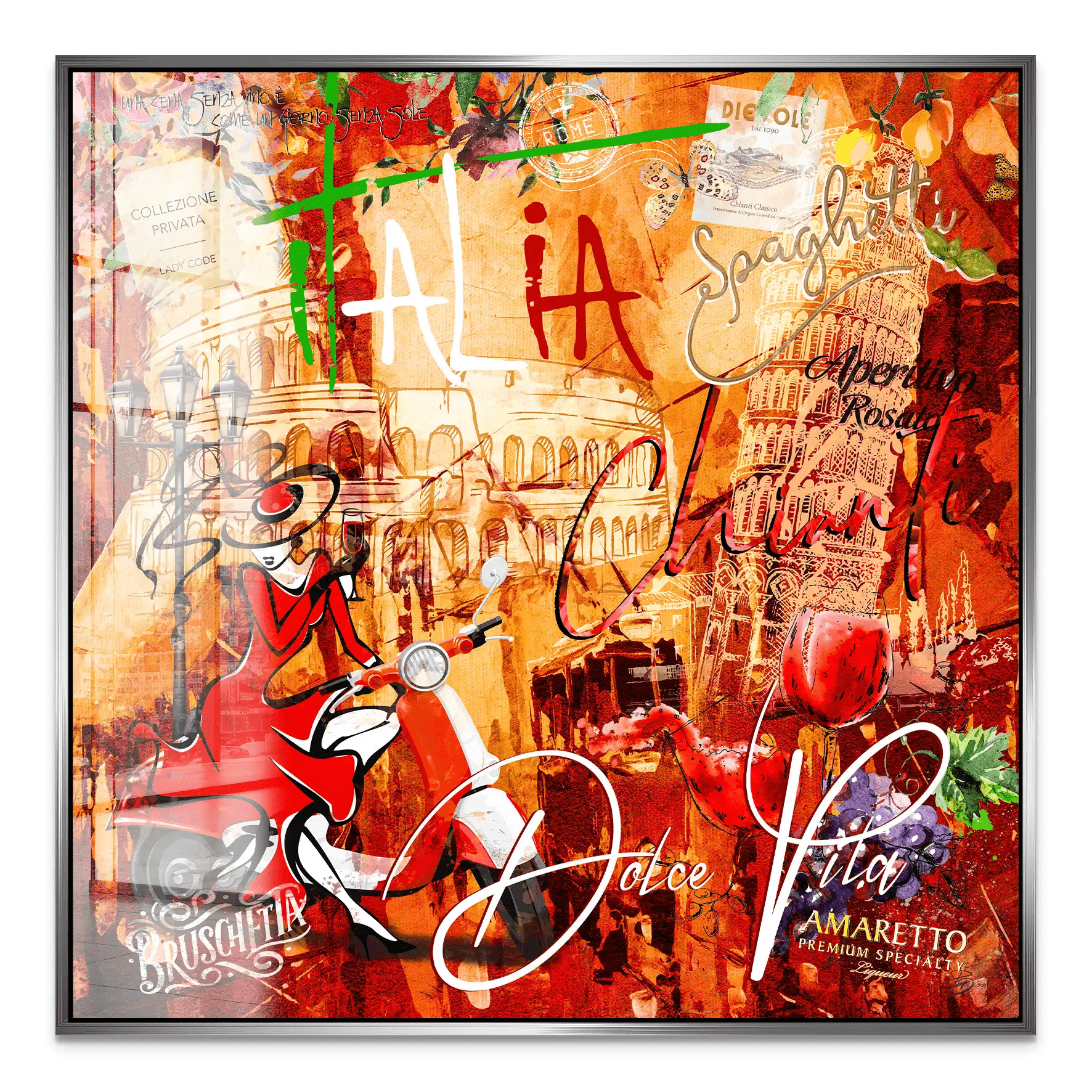 Italien Dolce Vita Pop Art Acrylglas Bild INGALERIE