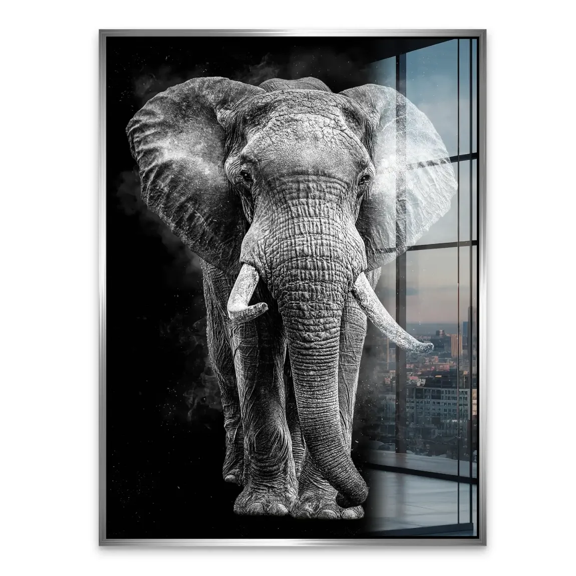 Elefant Noir Acrylglasbild