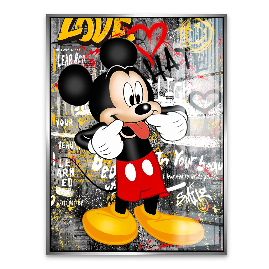 Micky Love and Hate Pop Art Acrylglas Bild INGALERIE