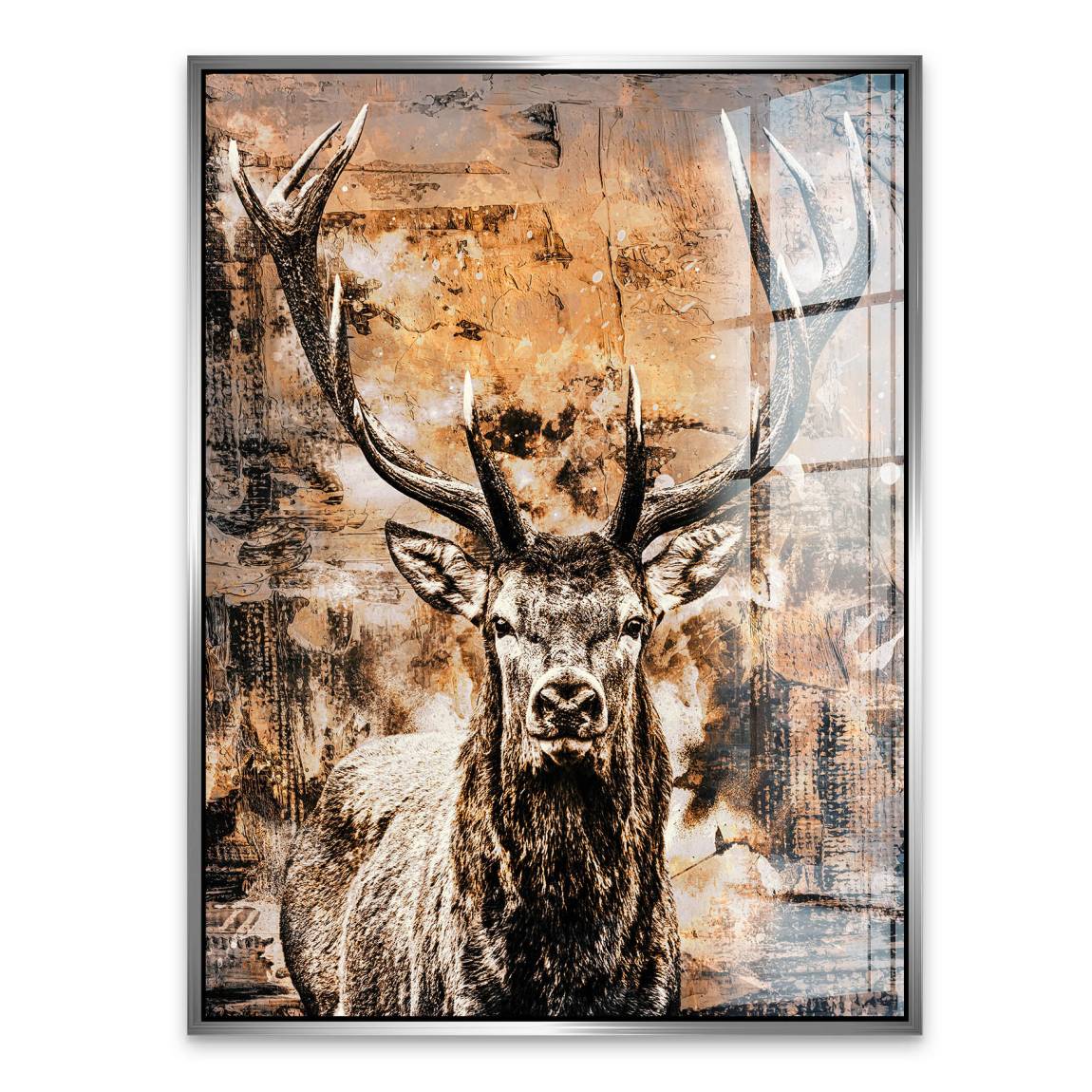 Hirsch Abstrakt Art Acrylglasbild
