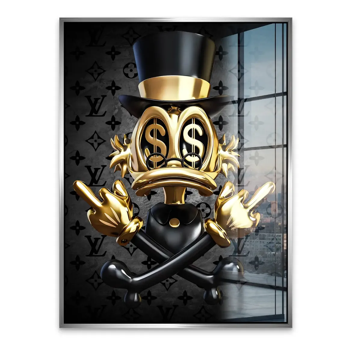 Money Skull Duck Acrylglasbild