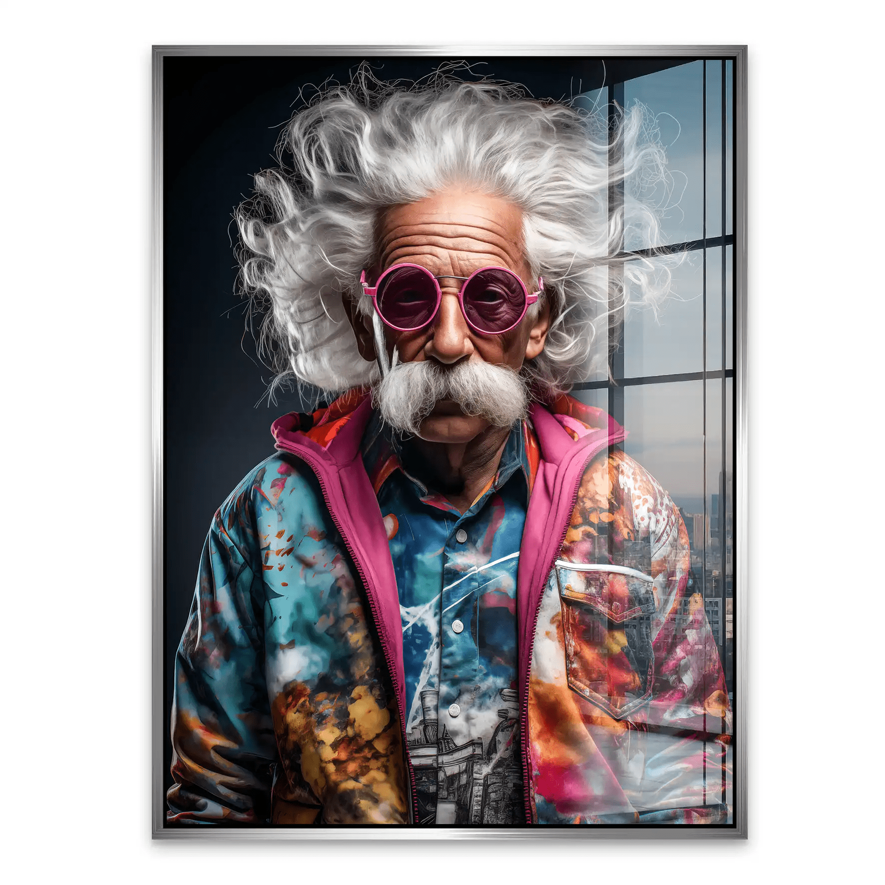 Einstein Hipster Style Acrylglas Bild INGALERIE