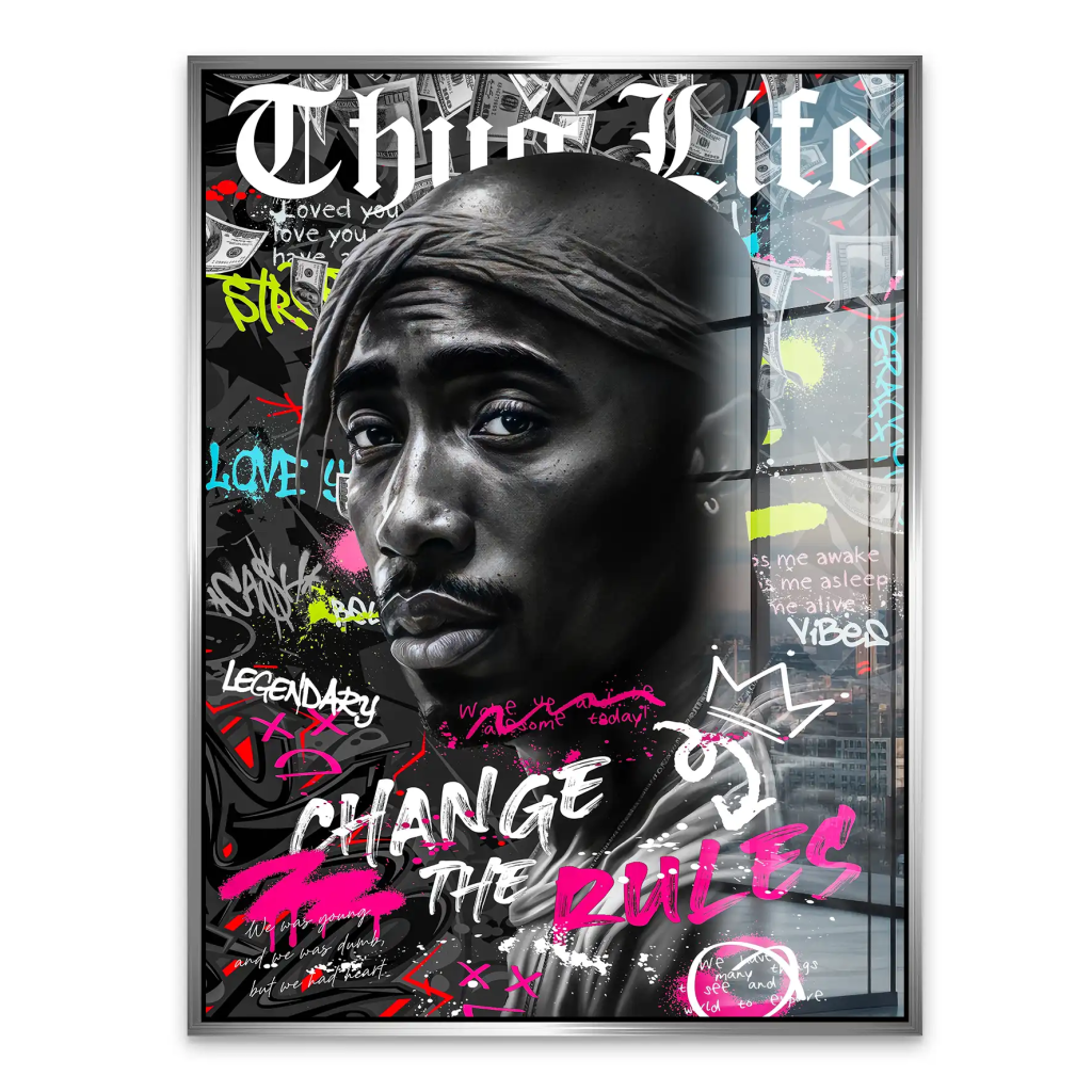 Pop Art Tupac Rules Acrylglas Bild INGALERIE