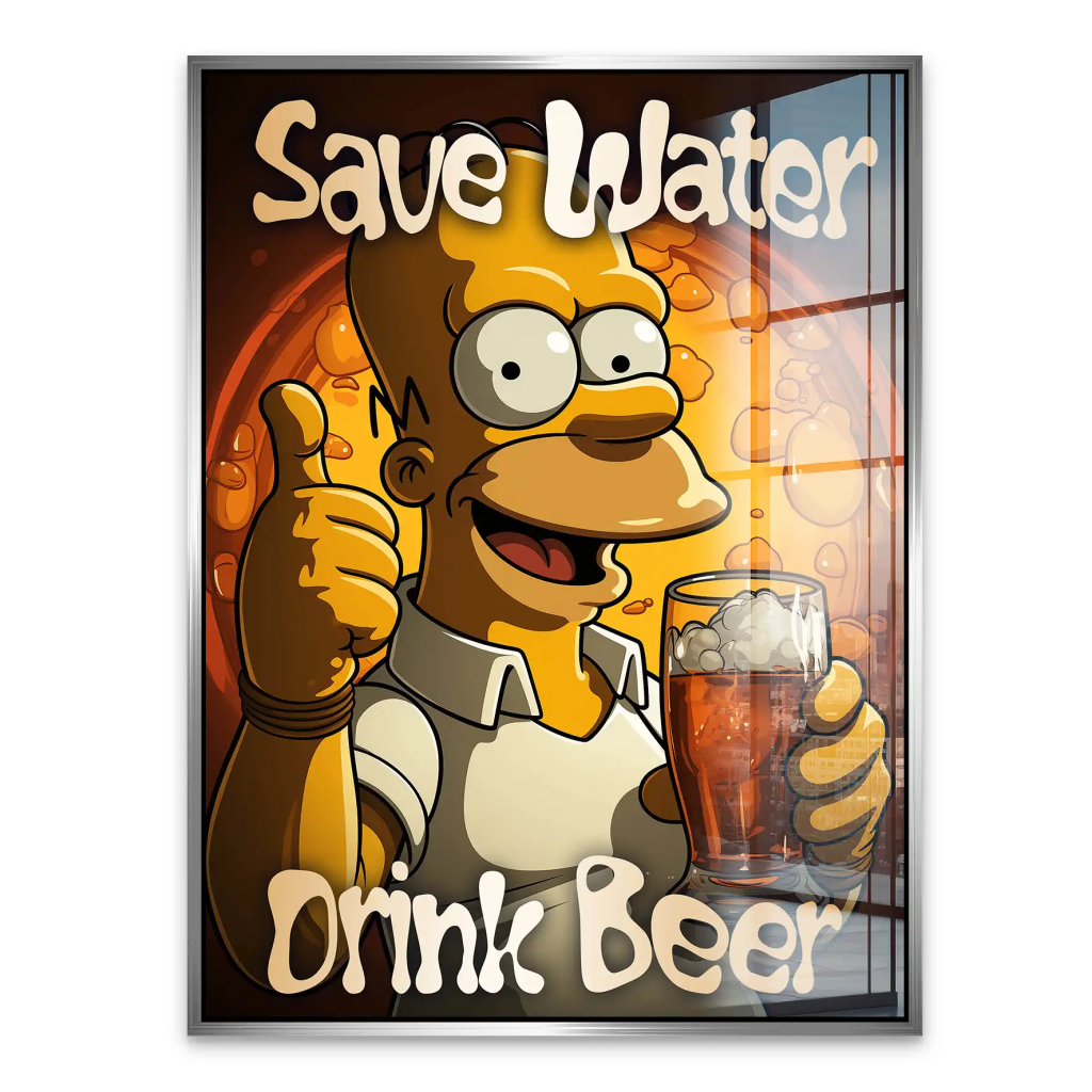 Homer Drink Beer Acrylglas Bild INGALERIE