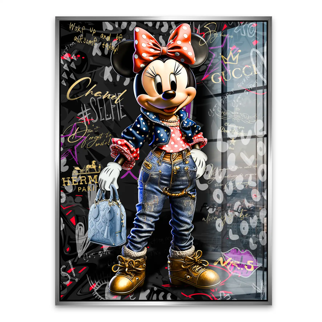 Minnie Maus Street Art Style Acrylglas Bild INGALERIE