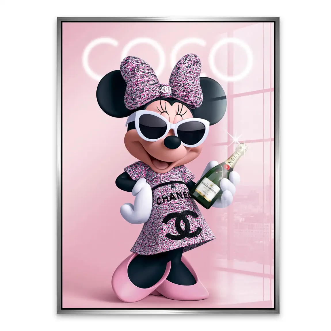 Minnie Maus Moet Acrylglasbild