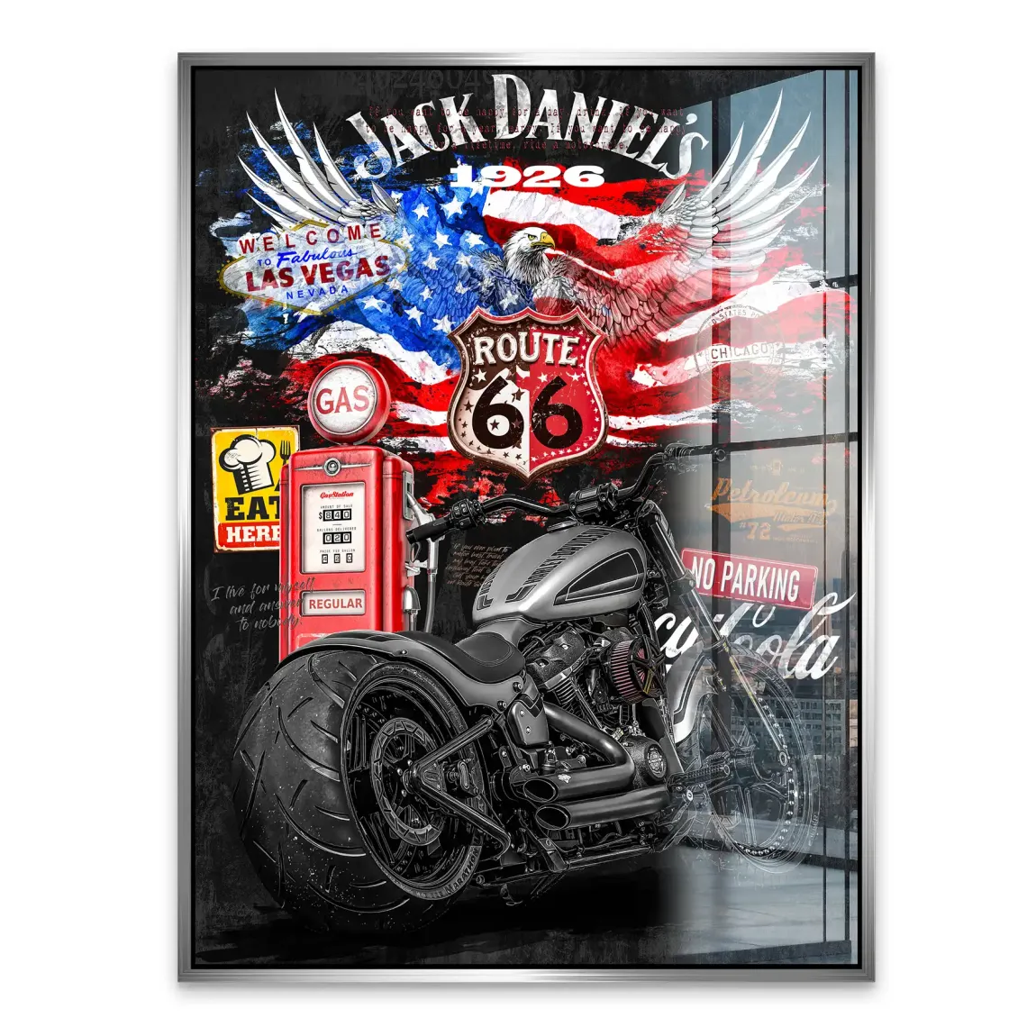 Harley Freedom Pop Art Acrylglasbild
