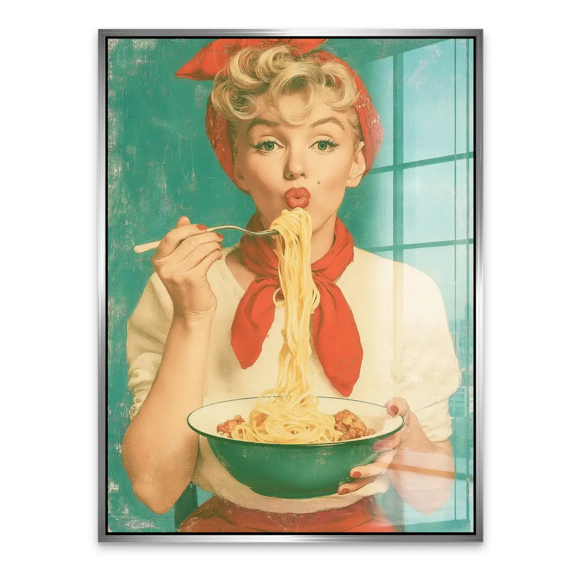 Marilyn Monroe Spaghetti Acrylglasbild