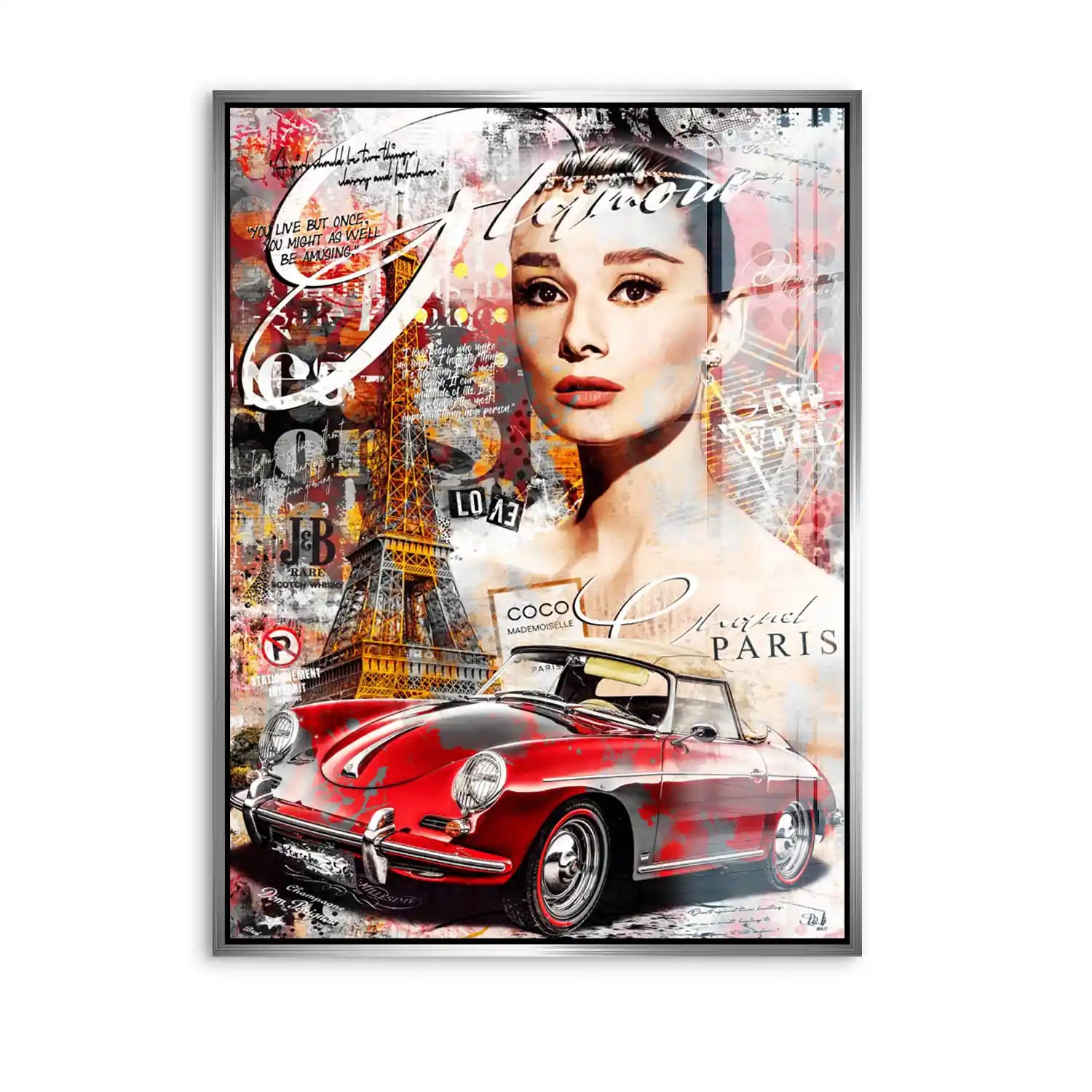 Audrey Porsche Pop Art Acrylglas Bild INGALERIE