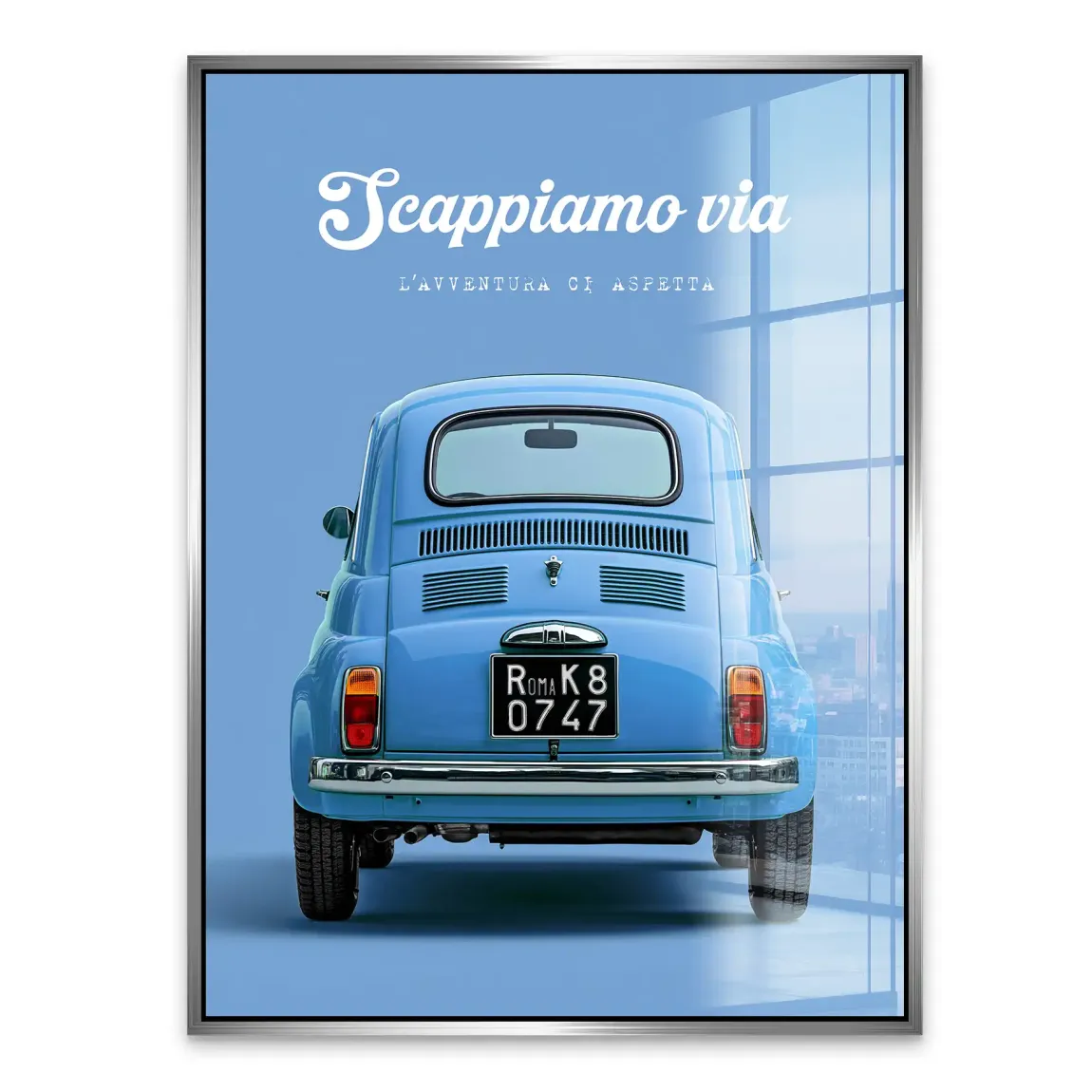 Fiat 500 Azzurro Acrylglasbild