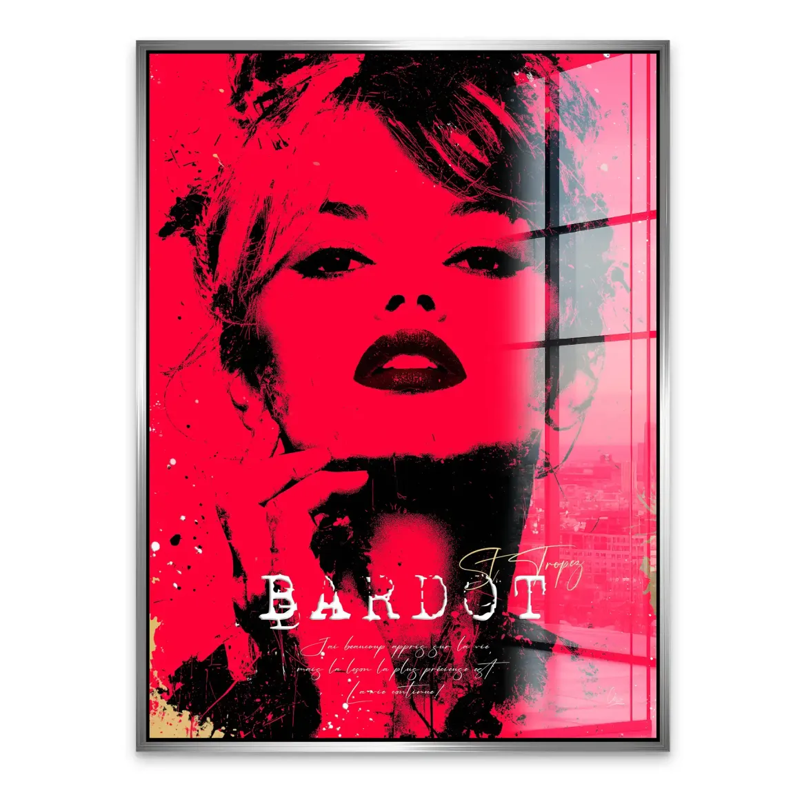 Brigitte Bardot Red Art Acrylglasbild
