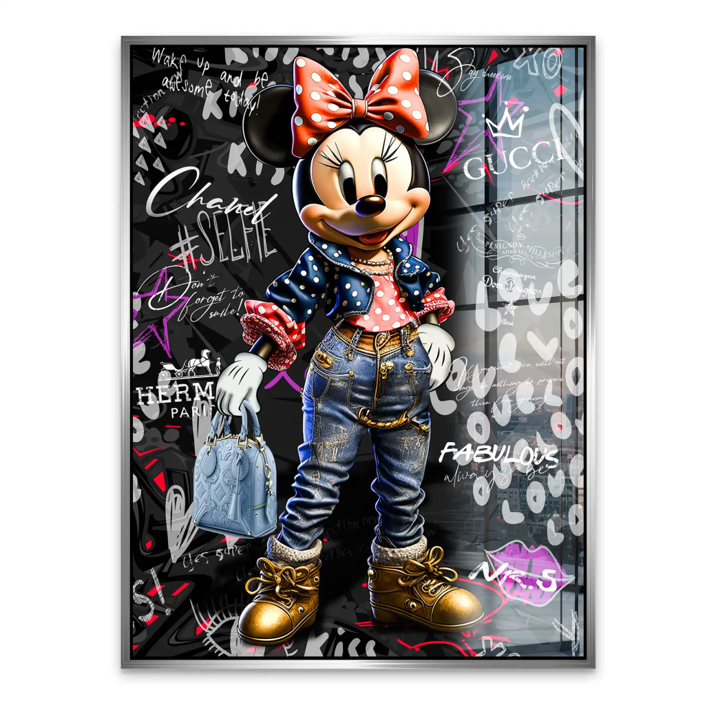 Minnie Maus Comic Street Art Acrylglas Bild INGALERIE