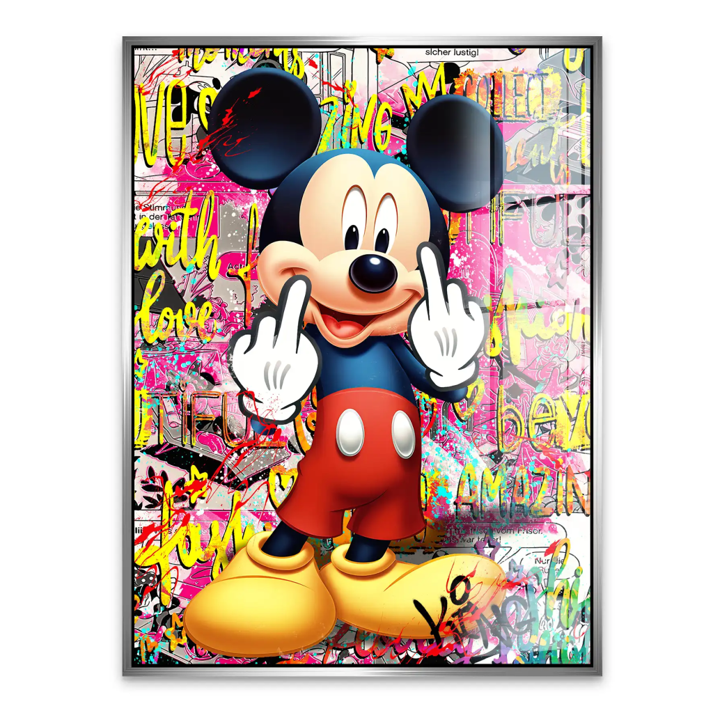 Micky Mittelfinger Street Art Acrylglas Bild INGALERIE