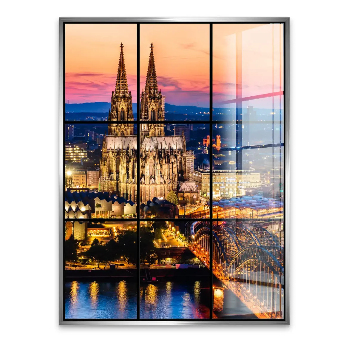 Köln City Lights Acrylglasbild