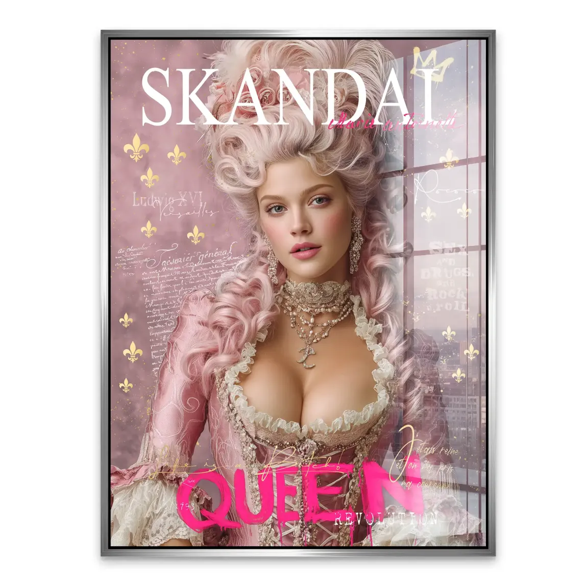 Marie Antoinette Skandal Pop Art Acrylglasbild