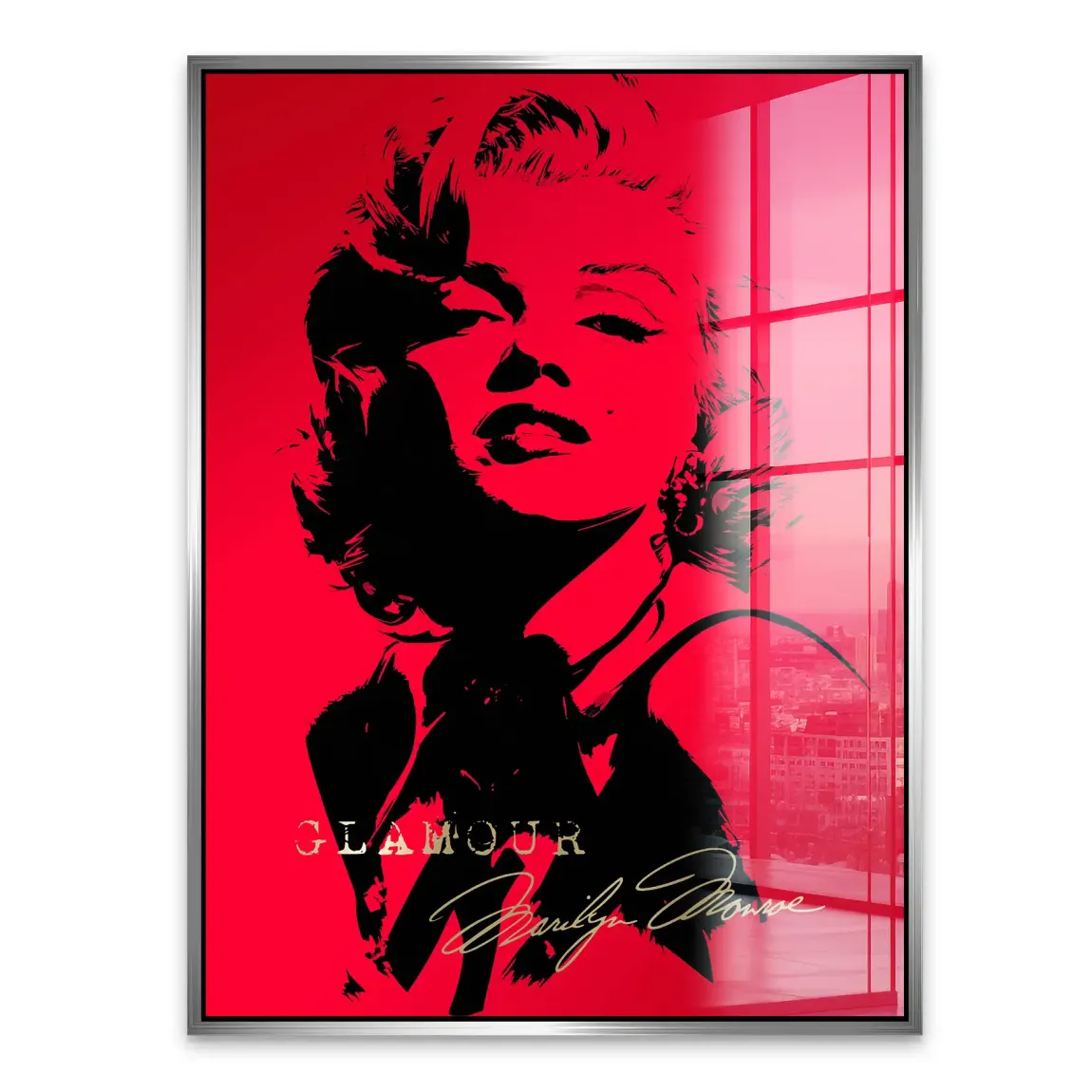 Marilyn Red Glamour Acrylglasbild