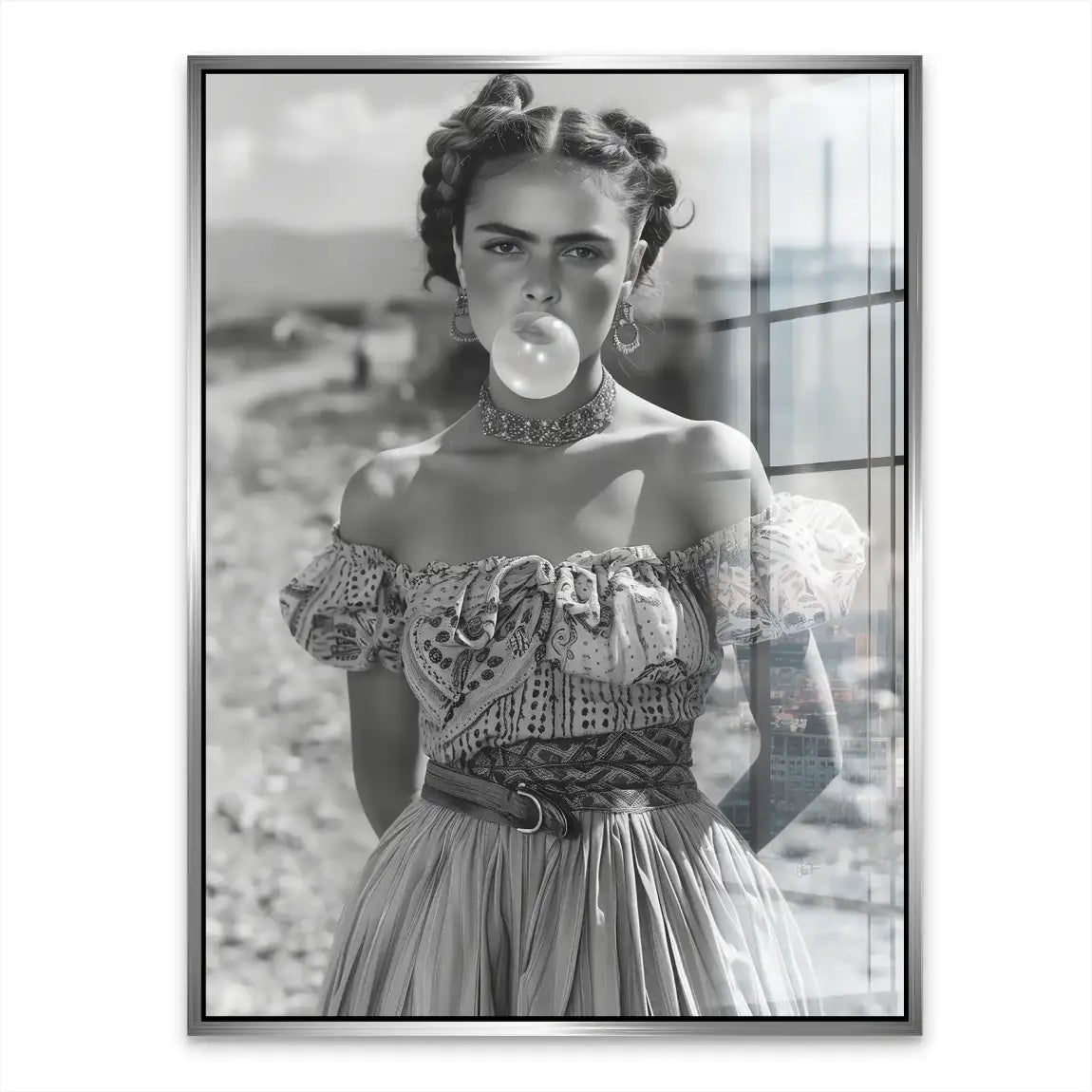 Young Frida Bubble Gum Acrylglasbild INGALERIE