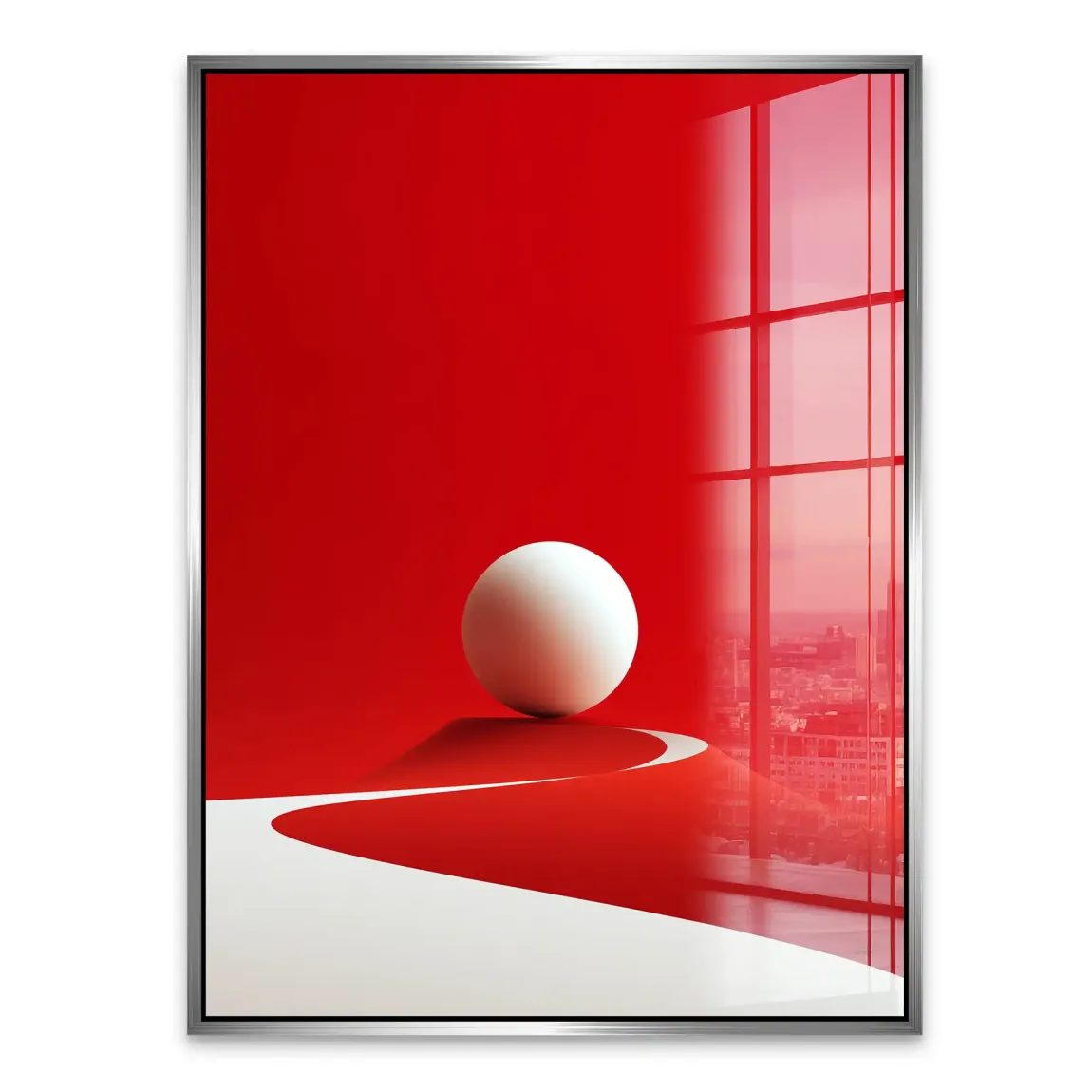 Rote Sphäre Acrylglasbild