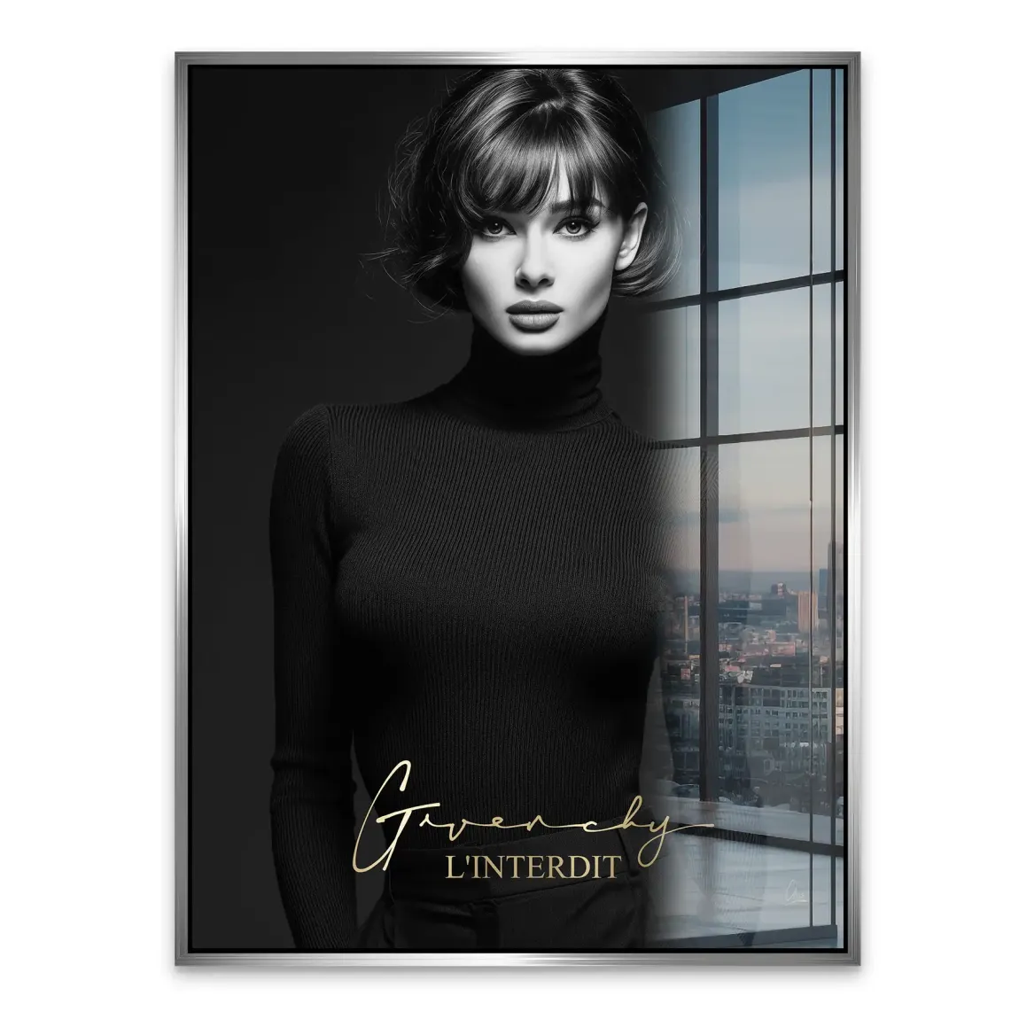 Audrey Givenchy Noir Acrylglasbild