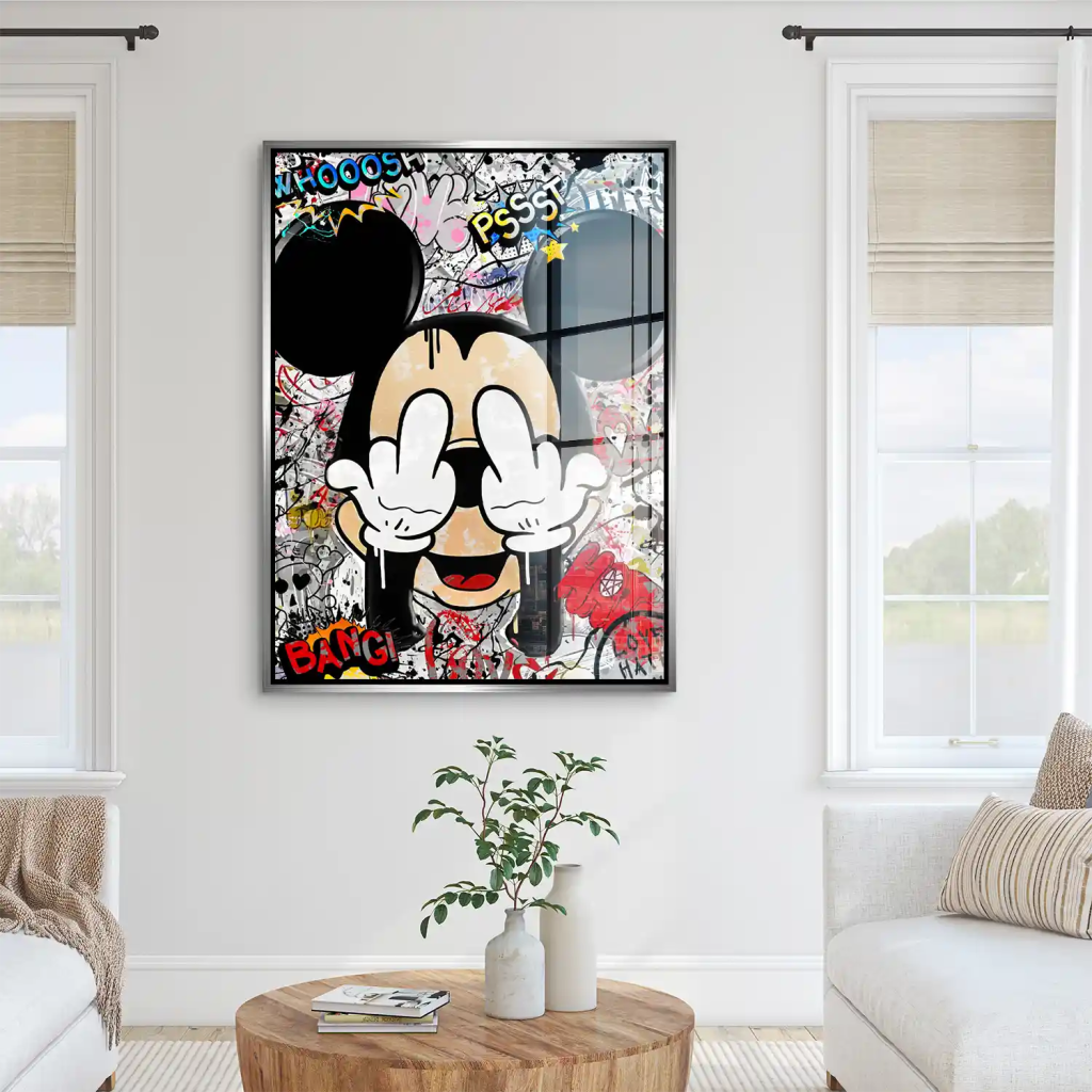 Micky Graffiti Street Art Acrylglas Bild INGALERIE