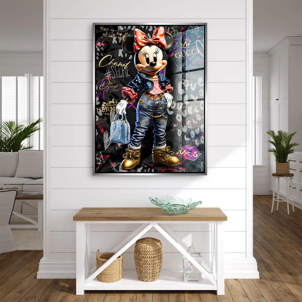 Minnie Maus Street Art Style Acrylglas Bild INGALERIE