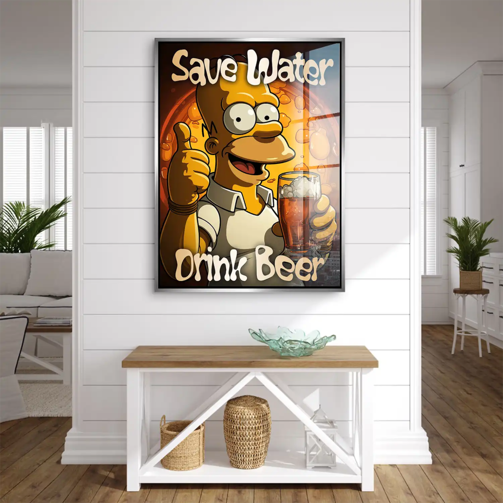 Homer Drink Beer Acrylglas Bild INGALERIE