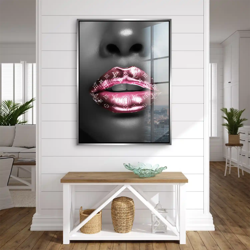 Vuitton Pink Lips Acrylglas Bild INGALERIE