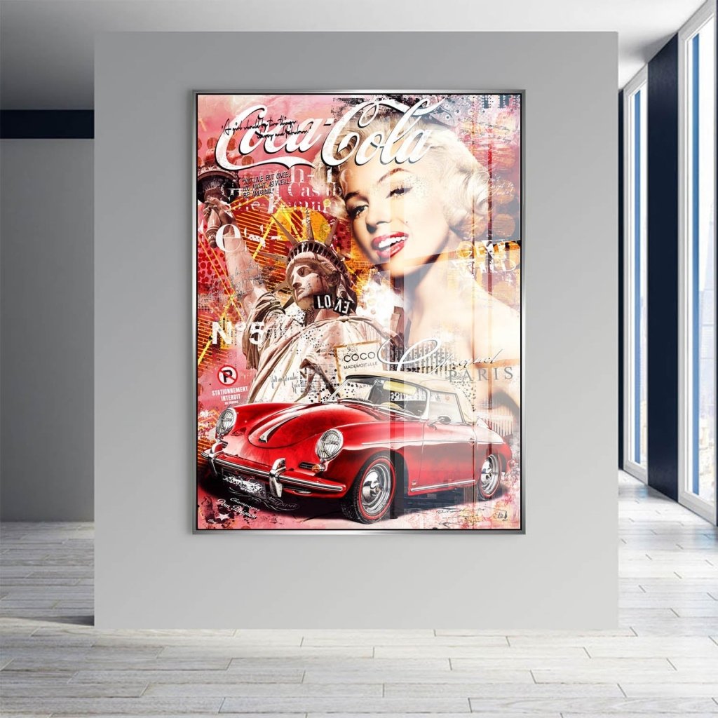 Marilyn Monroe Speedster Pop Art Acrylglas Bild INGALERIE