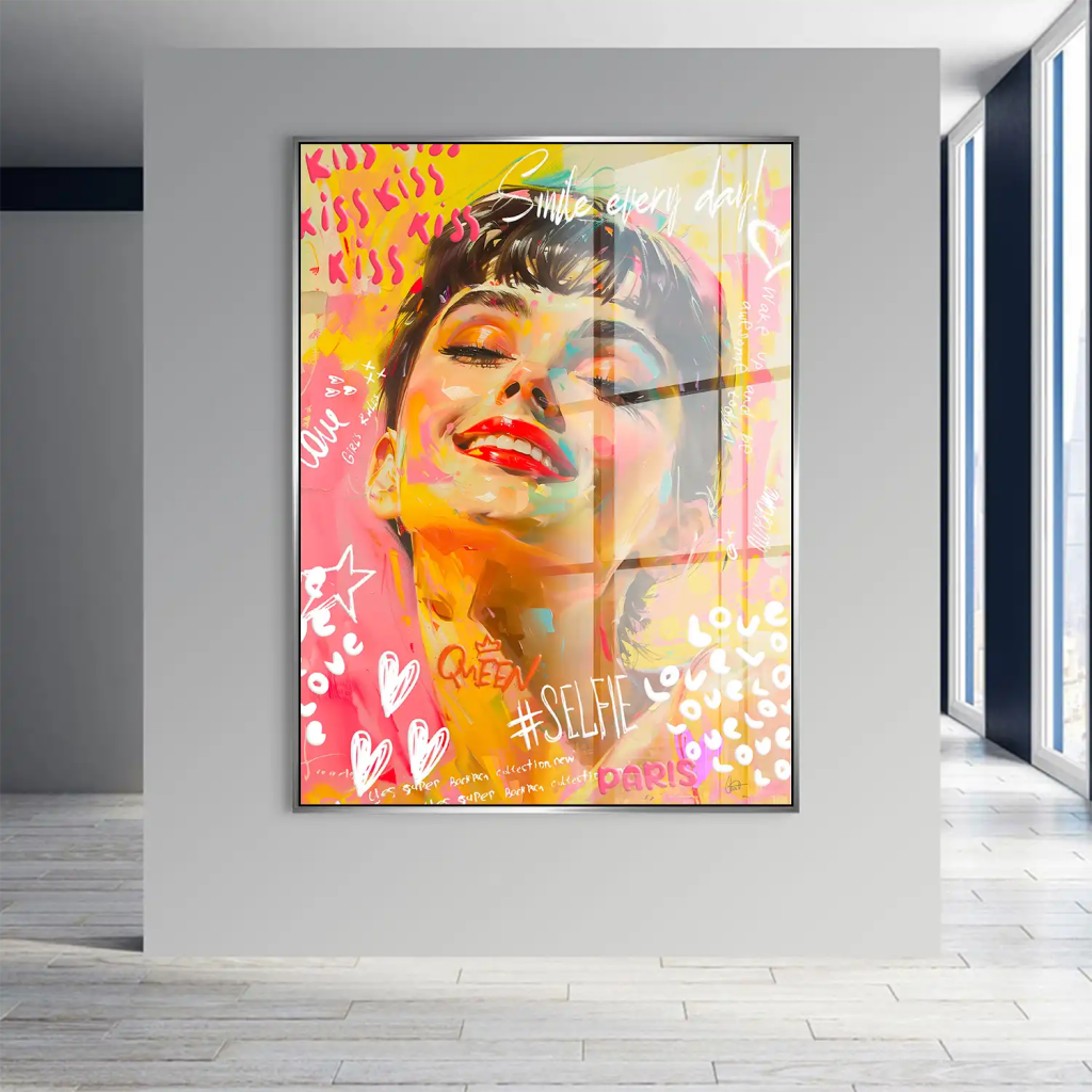 Audrey Graffiti Street Art Acrylglas Bild INGALERIE