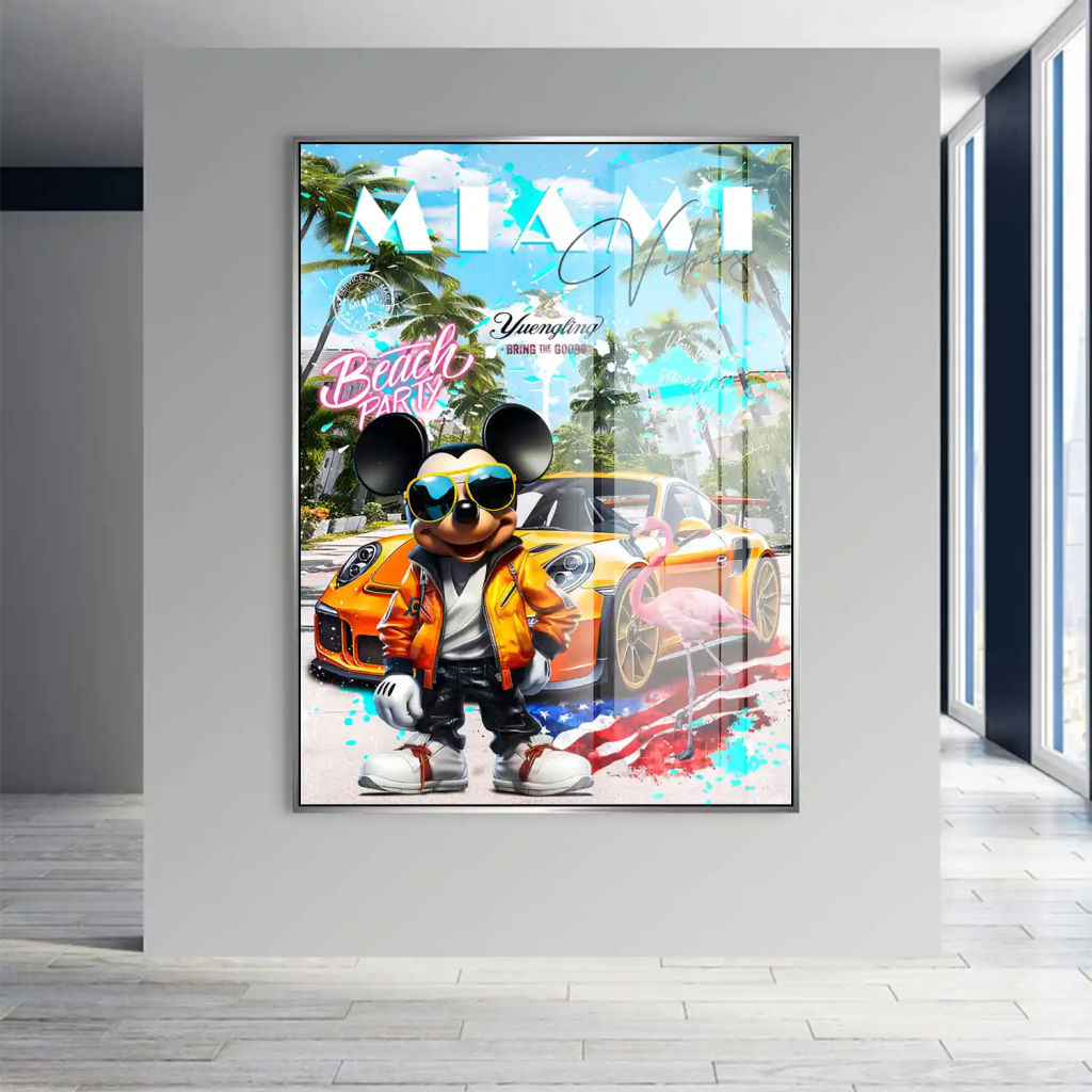 Micky Maus Miami Pop Art Acrylglas Bild INGALERIE