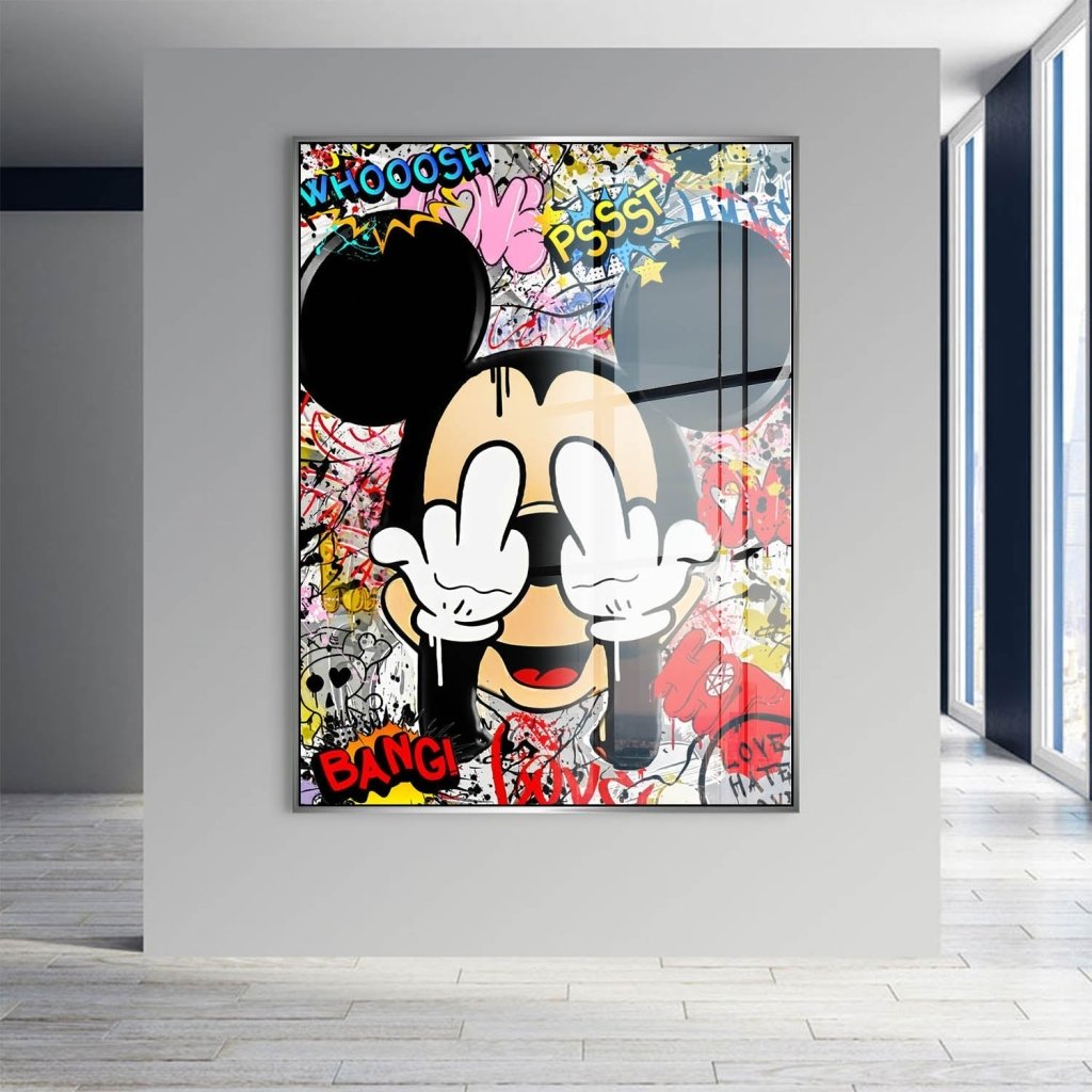 Bad Micky Maus Graffiti Art Acrylglas Bild INGALERIE