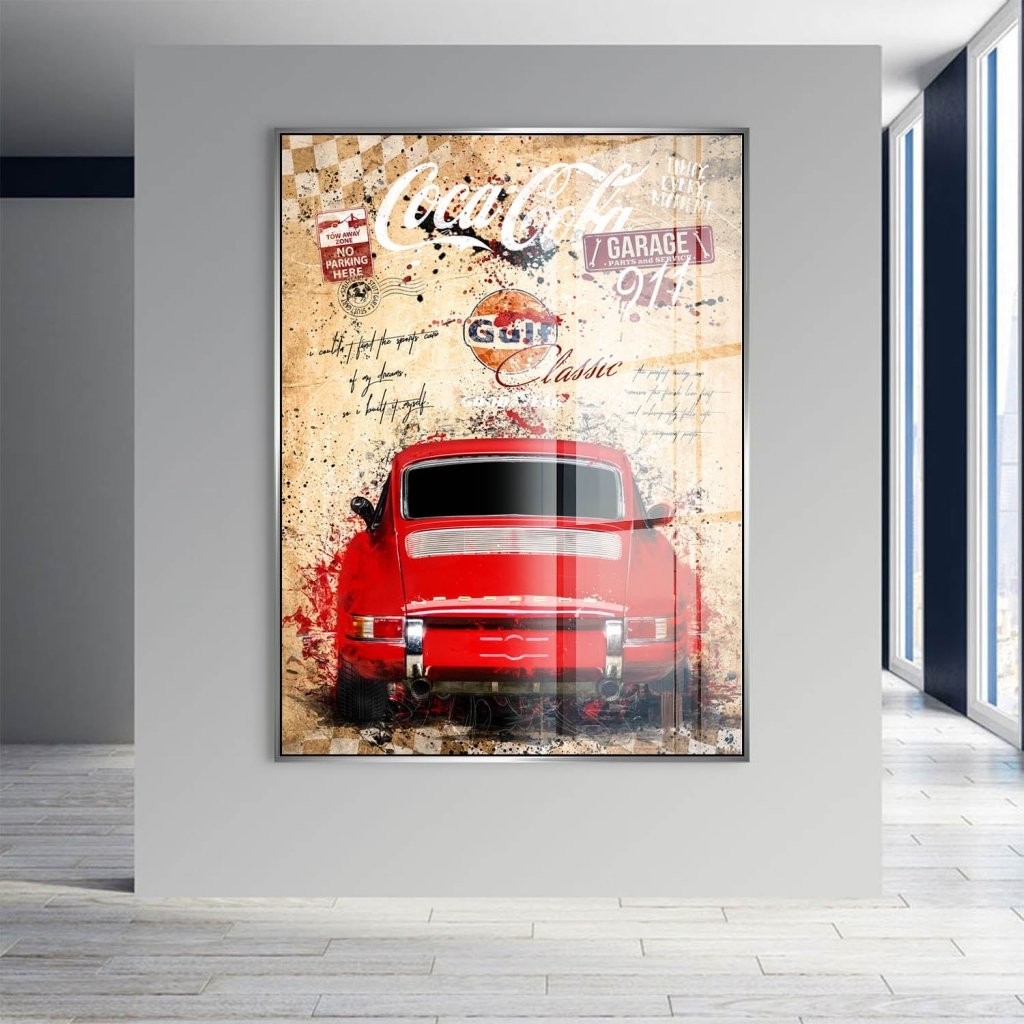 Porsche 911 Vintage Style Acrylglas Bild INGALERIE