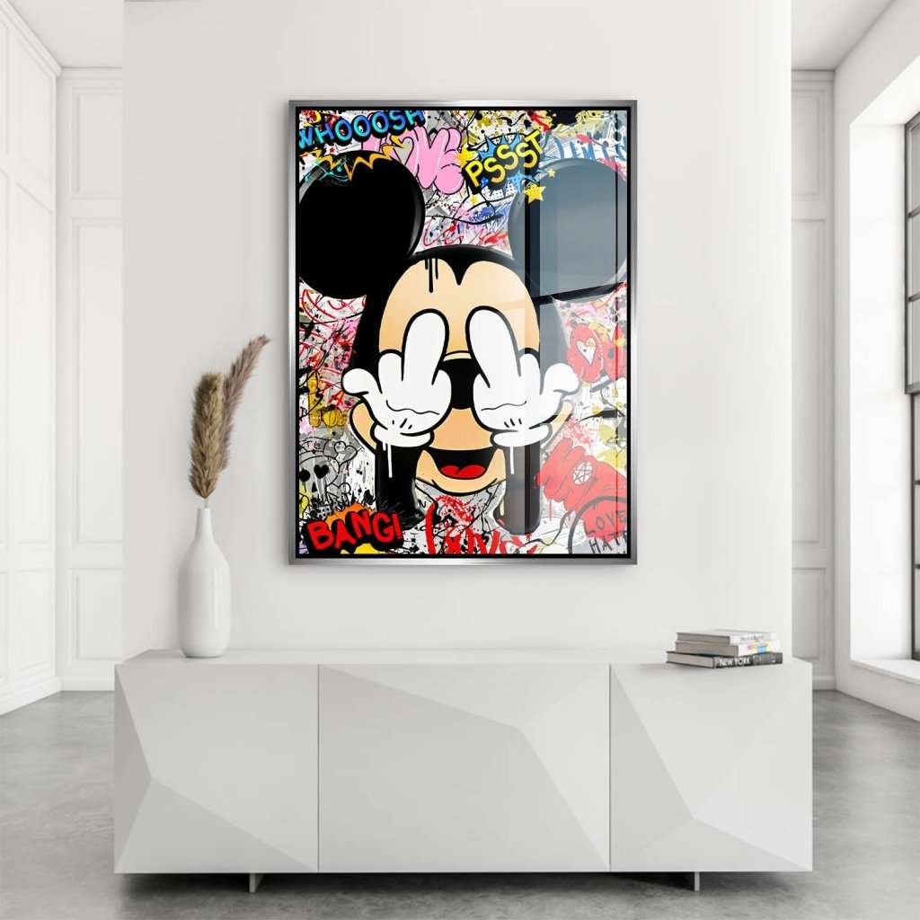 Bad Micky Maus Graffiti Art Acrylglas Bild INGALERIE