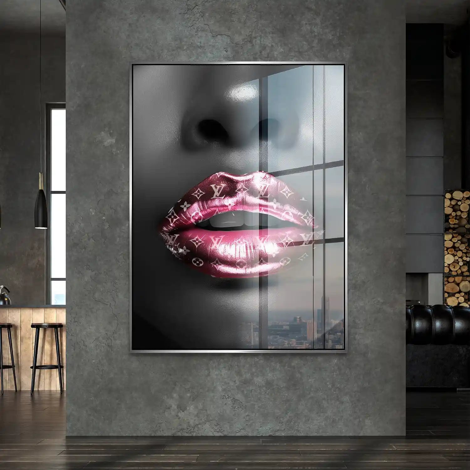 Vuitton Pink Lips Acrylglas Bild INGALERIE